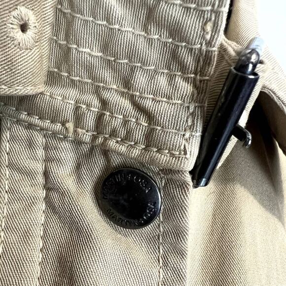 Martin and Osa Khaki Linen Blend Casual Military Style Utility Jacket Size 2 - Picture 10 of 14